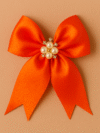 Elegant Orange Satin Hair Bow