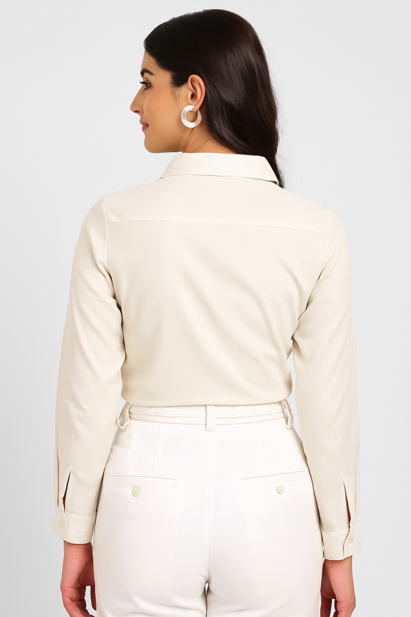 Women's Premium White Formal Shirt – 90% Cotton - Image 3