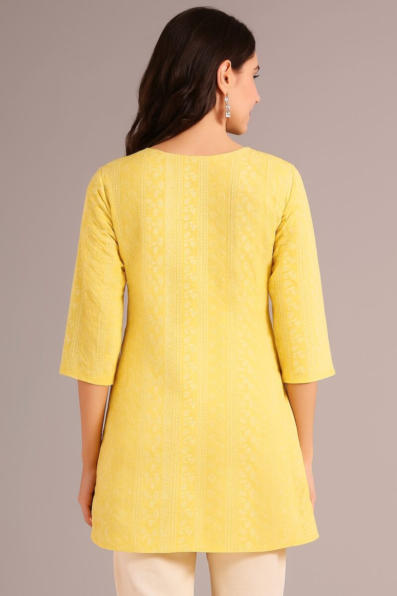 Yellow Printed Kurta - Image 2